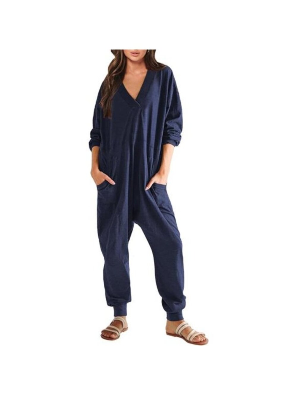Women's Casual Loose Jumpsuits Long Sleeve Oversized Rompers Baggy Overalls